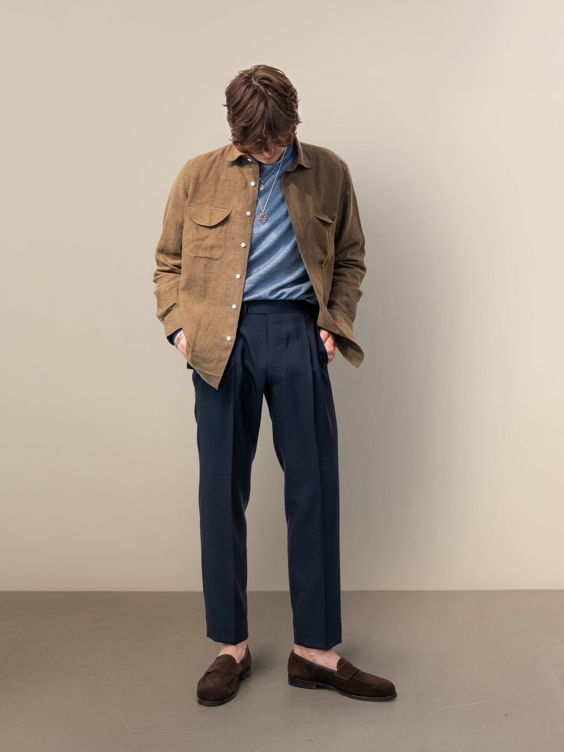 Overshirt Olive Green Linen