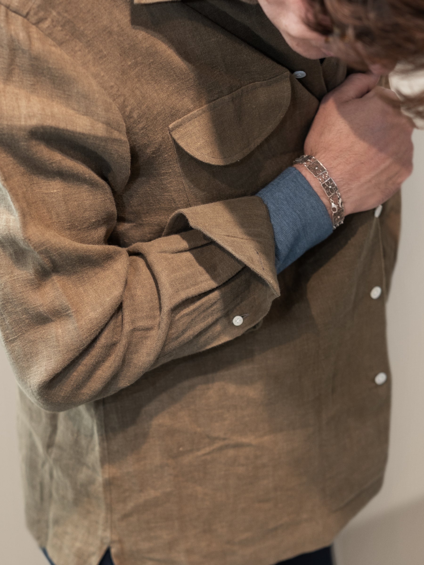 Overshirt Olive Green Linen