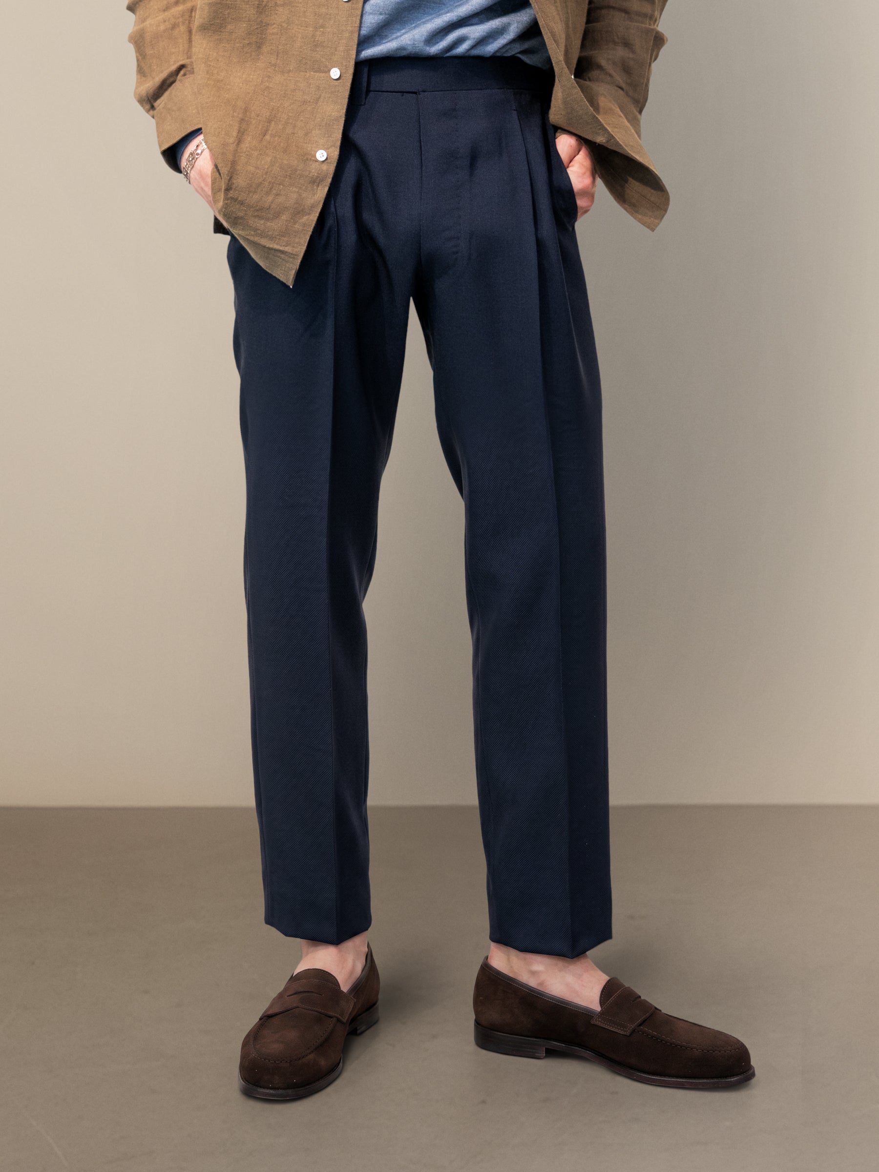 Mohair Navy Trousers
