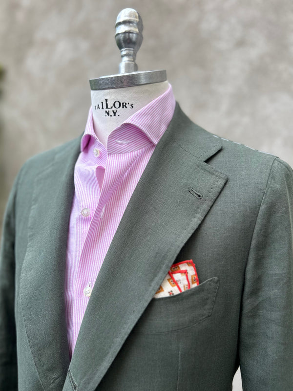 Orazio Luciano Blazer Green Linen