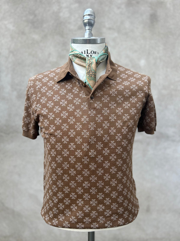 Stile Latino Polo Brown Pattern