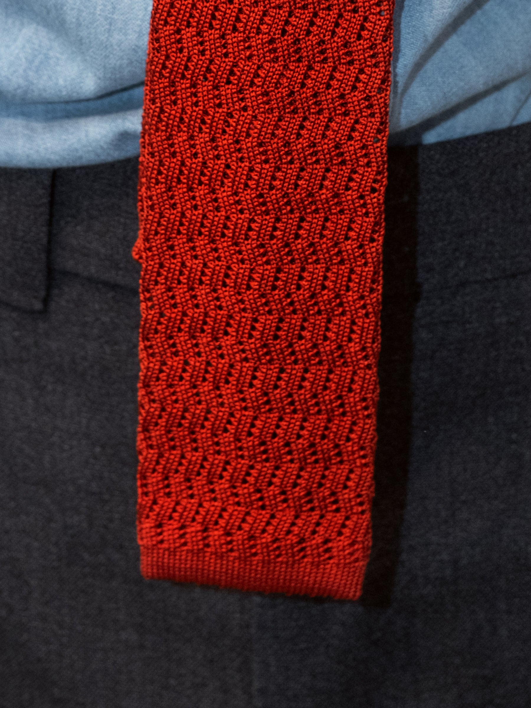 Knitted Tie "Red Corvette"